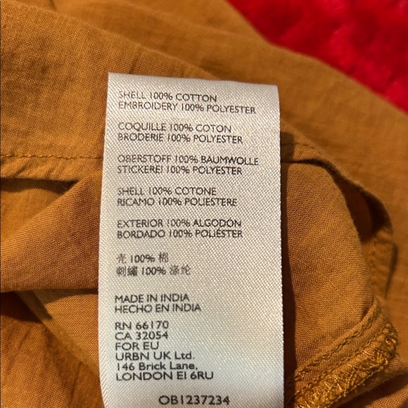 Free People Mustard Embroidered Blouse - Picture 7 of 8